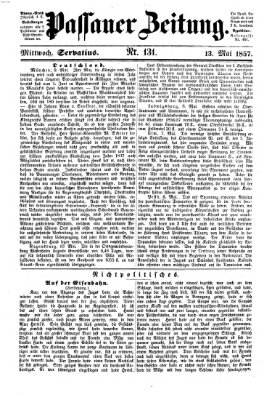 Passauer Zeitung Mittwoch 13. Mai 1857