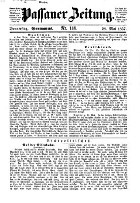 Passauer Zeitung Donnerstag 28. Mai 1857