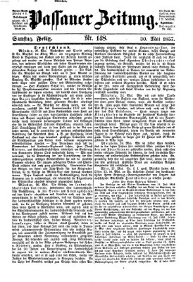 Passauer Zeitung Samstag 30. Mai 1857