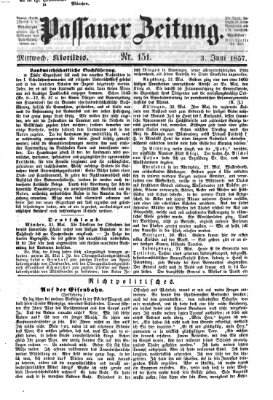 Passauer Zeitung Mittwoch 3. Juni 1857