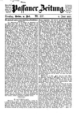 Passauer Zeitung Dienstag 9. Juni 1857