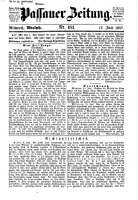 Passauer Zeitung Mittwoch 17. Juni 1857