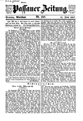 Passauer Zeitung Sonntag 21. Juni 1857