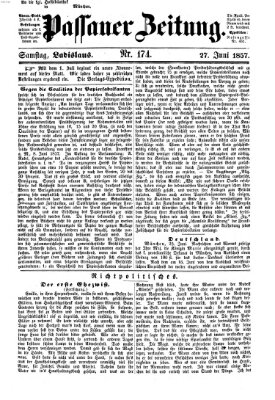 Passauer Zeitung Samstag 27. Juni 1857