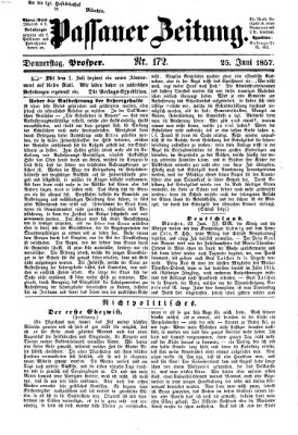 Passauer Zeitung Donnerstag 25. Juni 1857