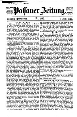 Passauer Zeitung Sonntag 5. Juli 1857