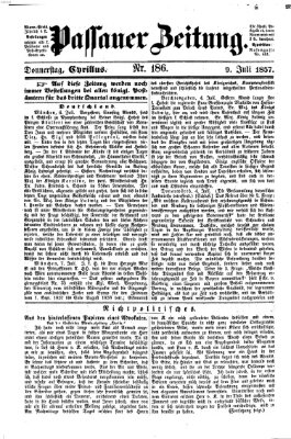 Passauer Zeitung Donnerstag 9. Juli 1857