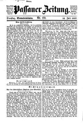 Passauer Zeitung Dienstag 14. Juli 1857