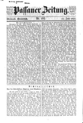 Passauer Zeitung Mittwoch 15. Juli 1857