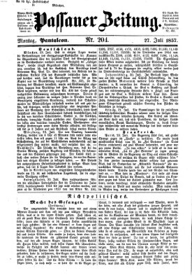 Passauer Zeitung Montag 27. Juli 1857