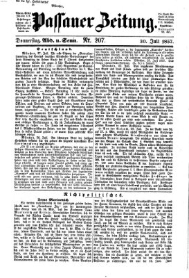 Passauer Zeitung Donnerstag 30. Juli 1857