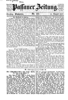 Passauer Zeitung Dienstag 11. August 1857