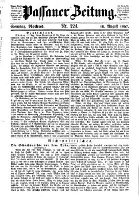 Passauer Zeitung Sonntag 16. August 1857