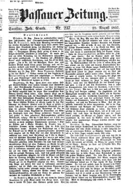 Passauer Zeitung Samstag 29. August 1857