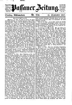 Passauer Zeitung Dienstag 15. September 1857