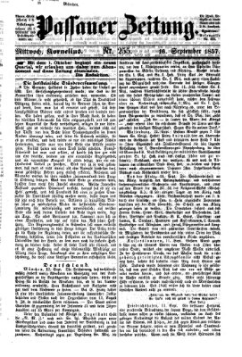 Passauer Zeitung Mittwoch 16. September 1857