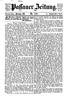 Passauer Zeitung Donnerstag 17. September 1857