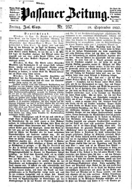 Passauer Zeitung Freitag 18. September 1857