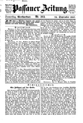 Passauer Zeitung Donnerstag 24. September 1857