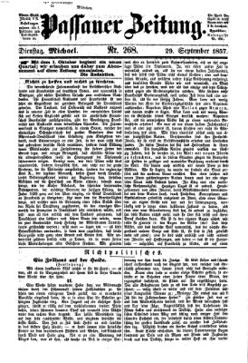 Passauer Zeitung Dienstag 29. September 1857