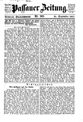 Passauer Zeitung Mittwoch 30. September 1857