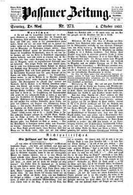 Passauer Zeitung Sonntag 4. Oktober 1857