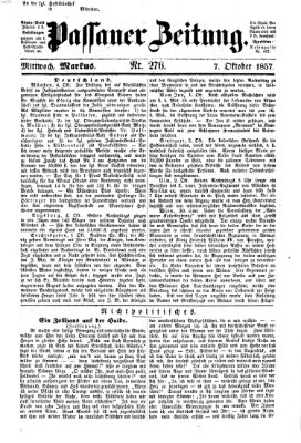 Passauer Zeitung Mittwoch 7. Oktober 1857