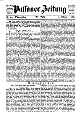 Passauer Zeitung Freitag 9. Oktober 1857