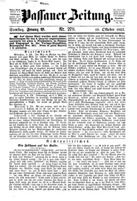 Passauer Zeitung Samstag 10. Oktober 1857