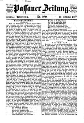 Passauer Zeitung Dienstag 20. Oktober 1857