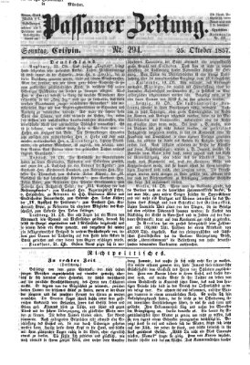 Passauer Zeitung Sonntag 25. Oktober 1857