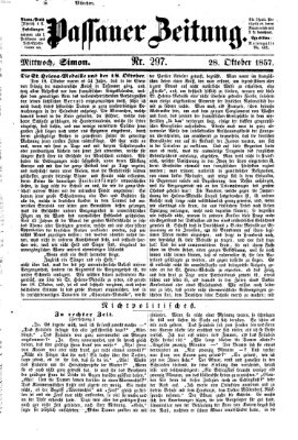 Passauer Zeitung Mittwoch 28. Oktober 1857