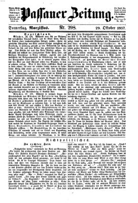 Passauer Zeitung Donnerstag 29. Oktober 1857