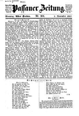 Passauer Zeitung Montag 2. November 1857