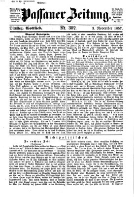 Passauer Zeitung Dienstag 3. November 1857