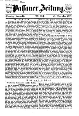 Passauer Zeitung Sonntag 15. November 1857