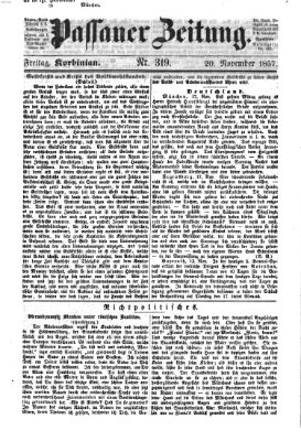 Passauer Zeitung Freitag 20. November 1857