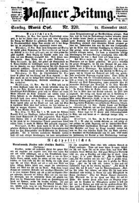 Passauer Zeitung Samstag 21. November 1857