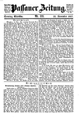 Passauer Zeitung Sonntag 22. November 1857