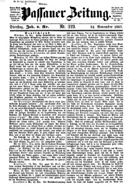 Passauer Zeitung Dienstag 24. November 1857