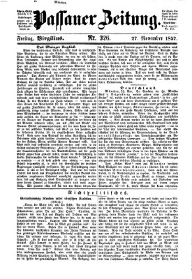 Passauer Zeitung Freitag 27. November 1857