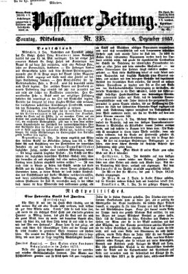 Passauer Zeitung Sonntag 6. Dezember 1857