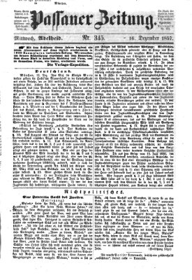 Passauer Zeitung Mittwoch 16. Dezember 1857