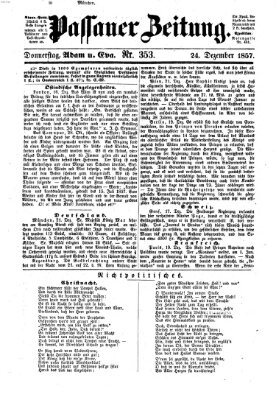 Passauer Zeitung Donnerstag 24. Dezember 1857