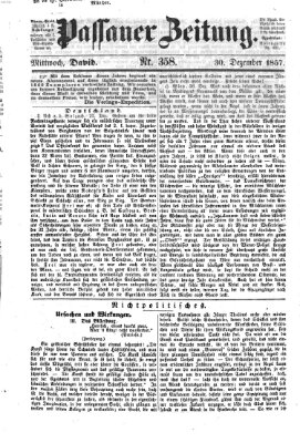 Passauer Zeitung Mittwoch 30. Dezember 1857