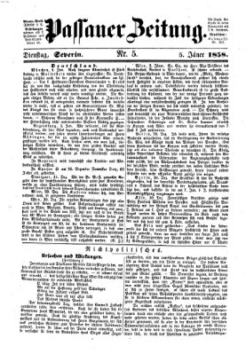 Passauer Zeitung Dienstag 5. Januar 1858