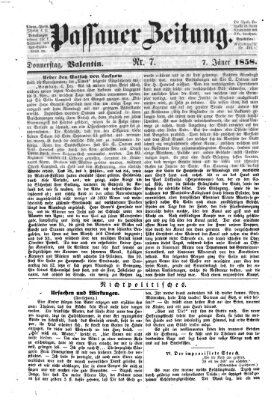 Passauer Zeitung Donnerstag 7. Januar 1858