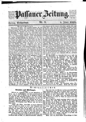 Passauer Zeitung Freitag 8. Januar 1858