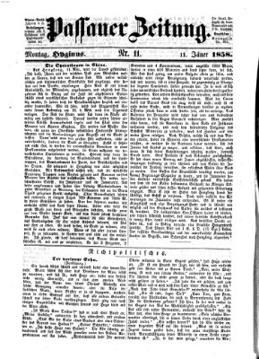 Passauer Zeitung Montag 11. Januar 1858