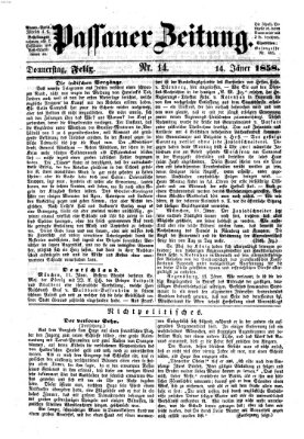 Passauer Zeitung Donnerstag 14. Januar 1858